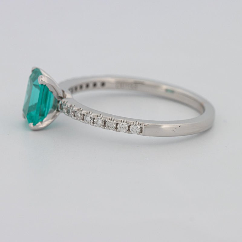 1.40 CT Emerald Cut Paraiba Ring - ZIZOV DIAMONDS