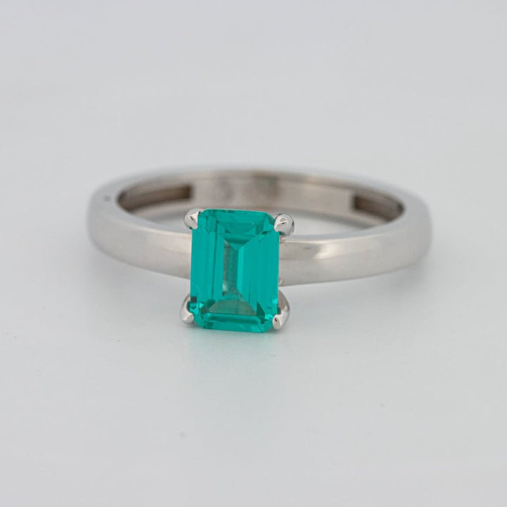 1.40 CT Emerald Cut Paraiba Ring - ZIZOV DIAMONDS