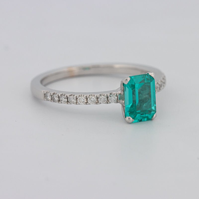 1.40 CT Emerald Cut Paraiba Ring - ZIZOV DIAMONDS