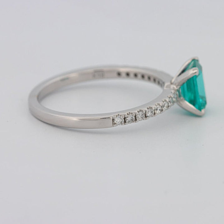 1.40 CT Emerald Cut Paraiba Ring - ZIZOV DIAMONDS