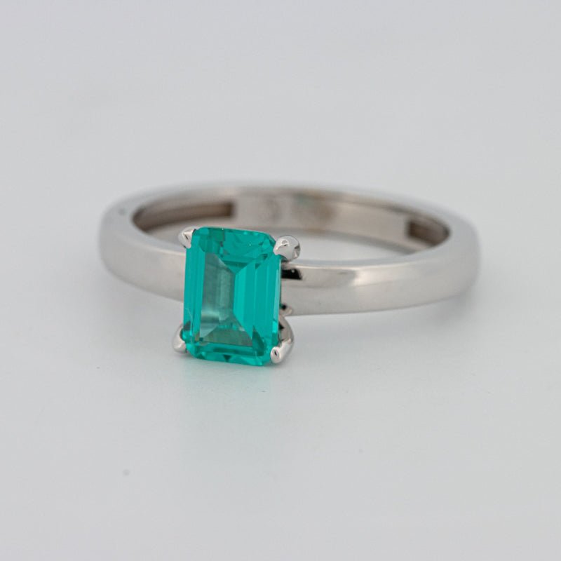 1.40 CT Emerald Cut Paraiba Ring - ZIZOV DIAMONDS