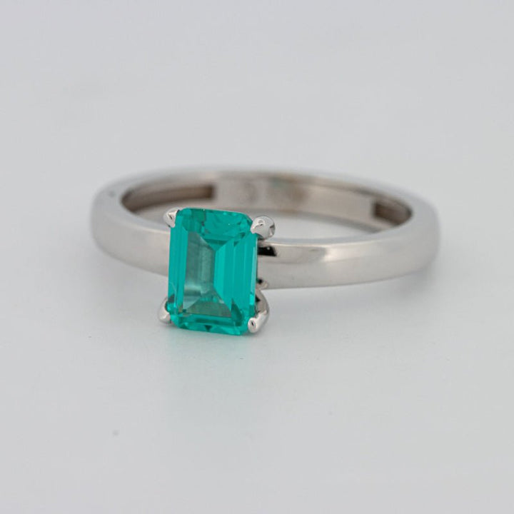 1.40 CT Emerald Cut Paraiba Ring - ZIZOV DIAMONDS