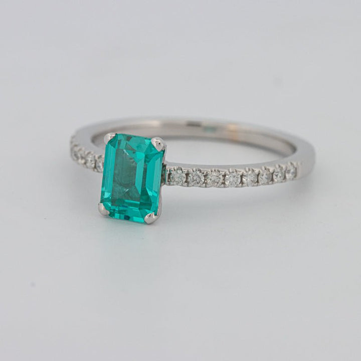 1.40 CT Emerald Cut Paraiba Ring - ZIZOV DIAMONDS