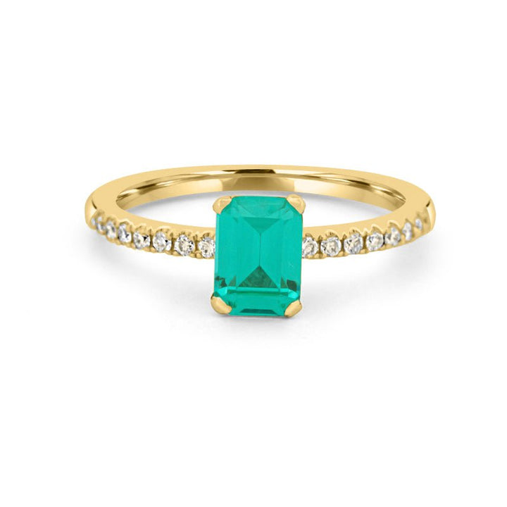 1.40 CT Emerald Cut Paraiba Ring - ZIZOV DIAMONDS