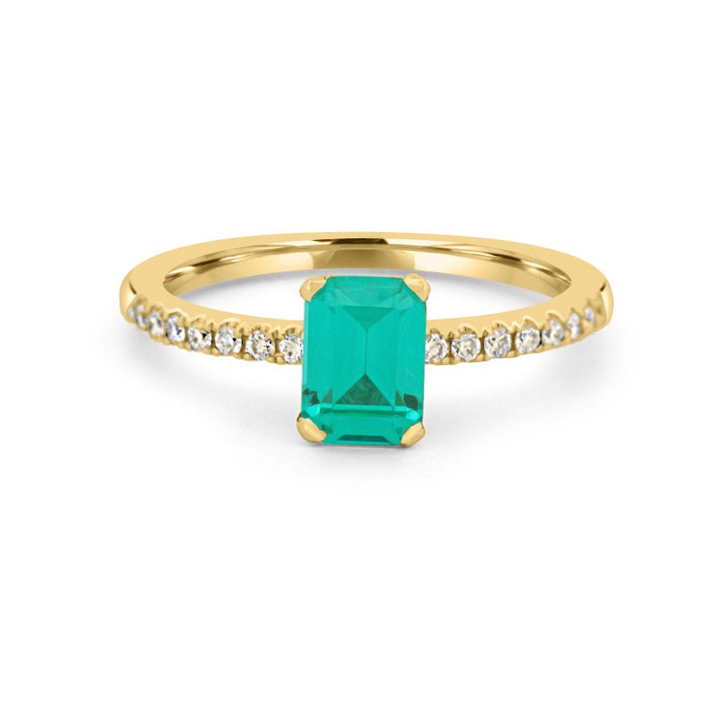 1.40 CT Emerald Cut Paraiba Ring - ZIZOV DIAMONDS
