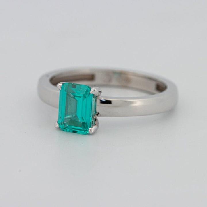 1.40 CT Emerald Cut Paraiba Ring - ZIZOV DIAMONDS