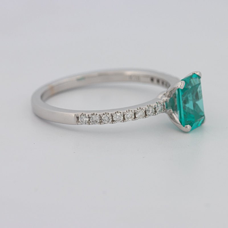 1.40 CT Emerald Cut Paraiba Ring - ZIZOV DIAMONDS