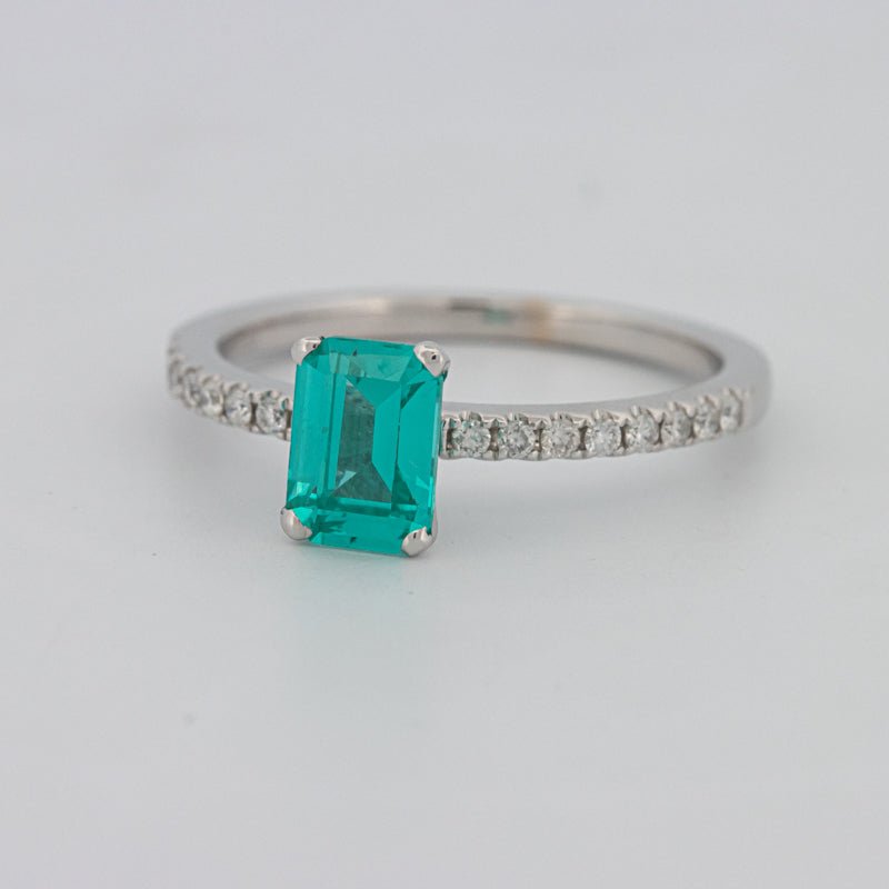 1.40 CT Emerald Cut Paraiba Ring - ZIZOV DIAMONDS