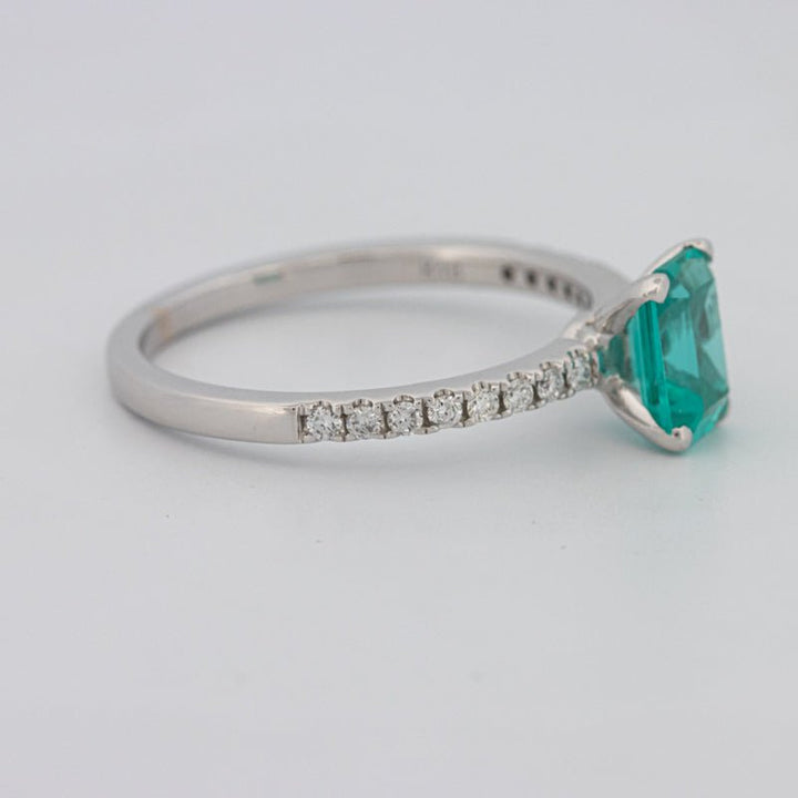1.40 CT Emerald Cut Paraiba Ring - ZIZOV DIAMONDS