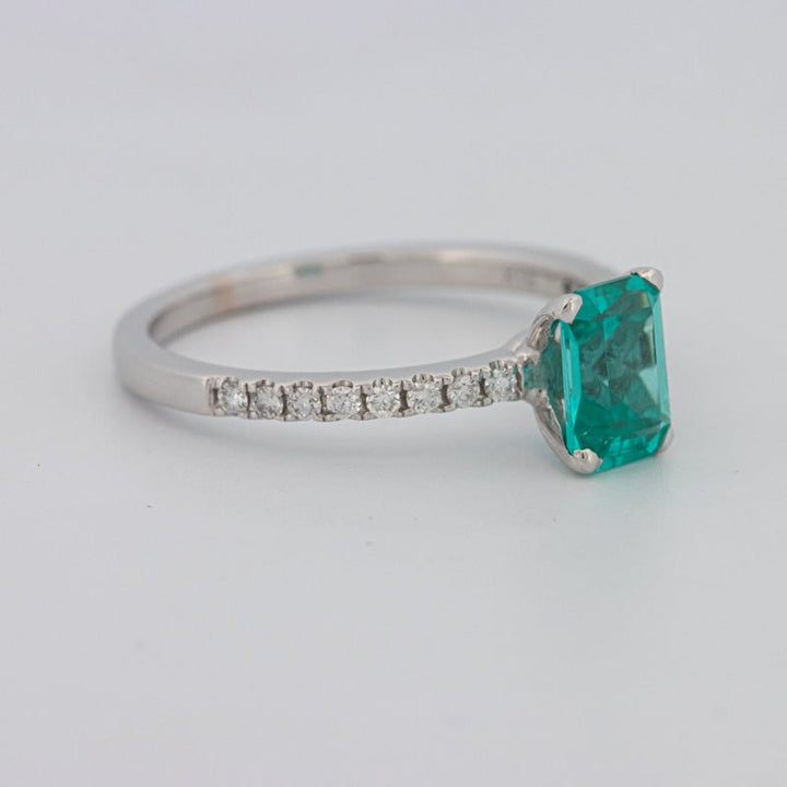 1.40 CT Emerald Cut Paraiba Ring - ZIZOV DIAMONDS