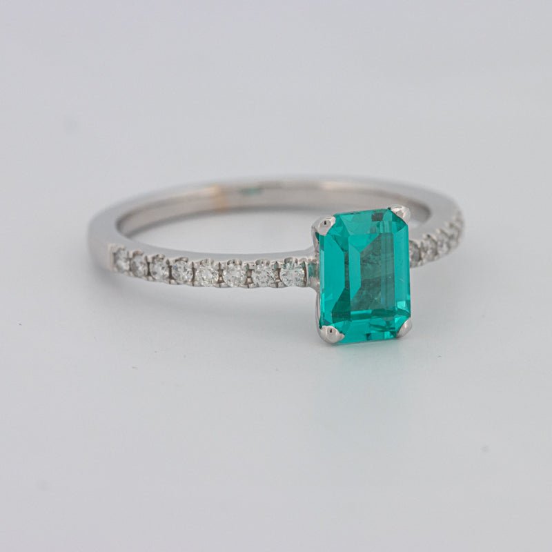 1.40 CT Emerald Cut Paraiba Ring - ZIZOV DIAMONDS