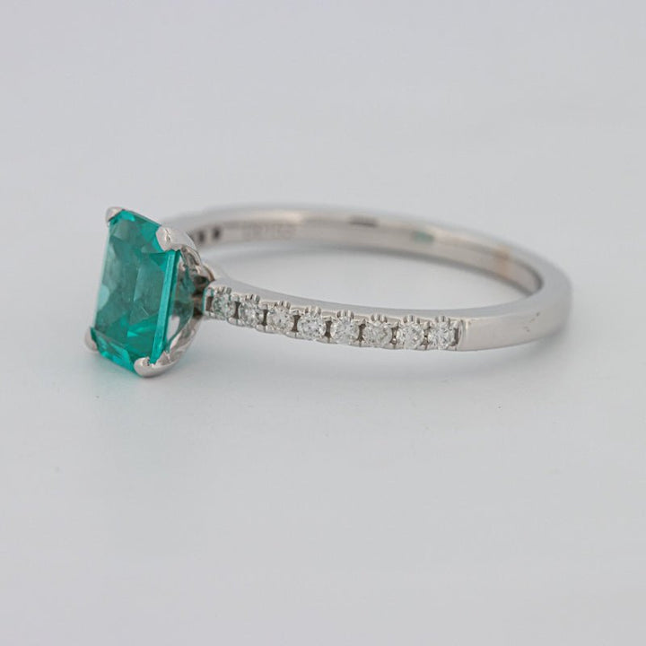 1.40 CT Emerald Cut Paraiba Ring - ZIZOV DIAMONDS