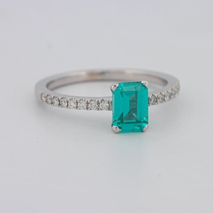 1.40 CT Emerald Cut Paraiba Ring - ZIZOV DIAMONDS