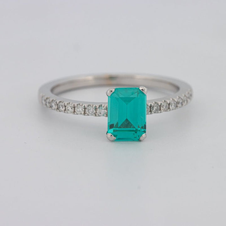 1.40 CT Emerald Cut Paraiba Ring - ZIZOV DIAMONDS