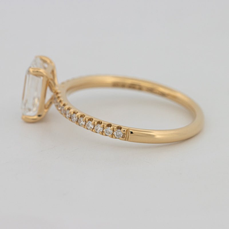 1.50 CT Emerald Cut Pavé Solitaire (LG) - ZIZOV DIAMONDS