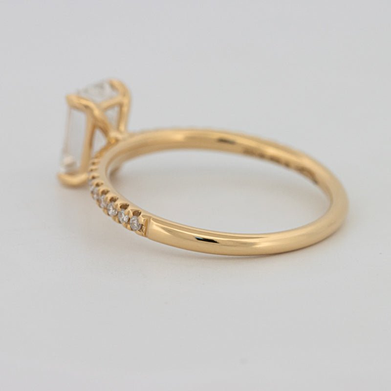 1.50 CT Emerald Cut Pavé Solitaire (LG) - ZIZOV DIAMONDS