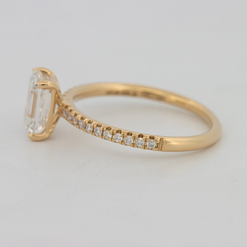 1.50 CT Emerald Cut Pavé Solitaire (LG) - ZIZOV DIAMONDS