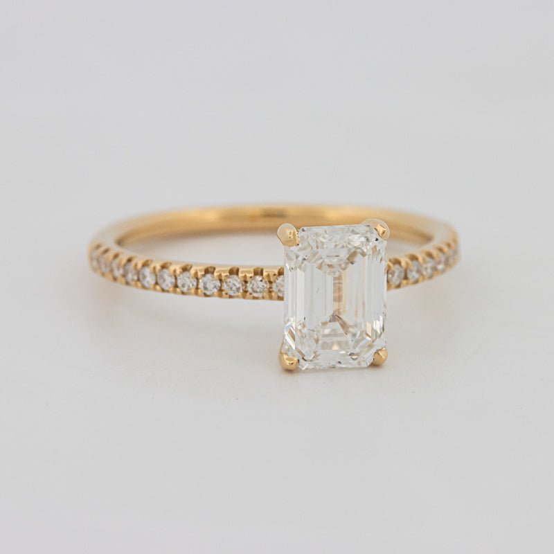 1.50 CT Emerald Cut Pavé Solitaire (LG) - ZIZOV DIAMONDS
