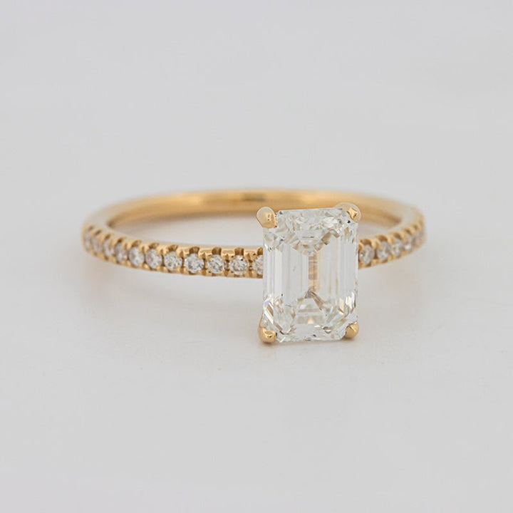 1.50 CT Emerald Cut Pavé Solitaire (LG) - ZIZOV DIAMONDS