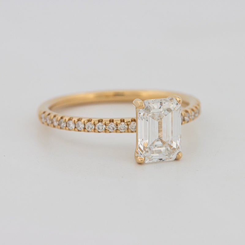 1.50 CT Emerald Cut Pavé Solitaire (LG) - ZIZOV DIAMONDS