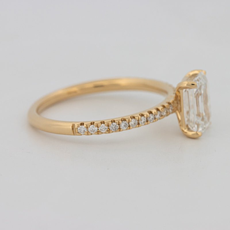 1.50 CT Emerald Cut Pavé Solitaire (LG) - ZIZOV DIAMONDS