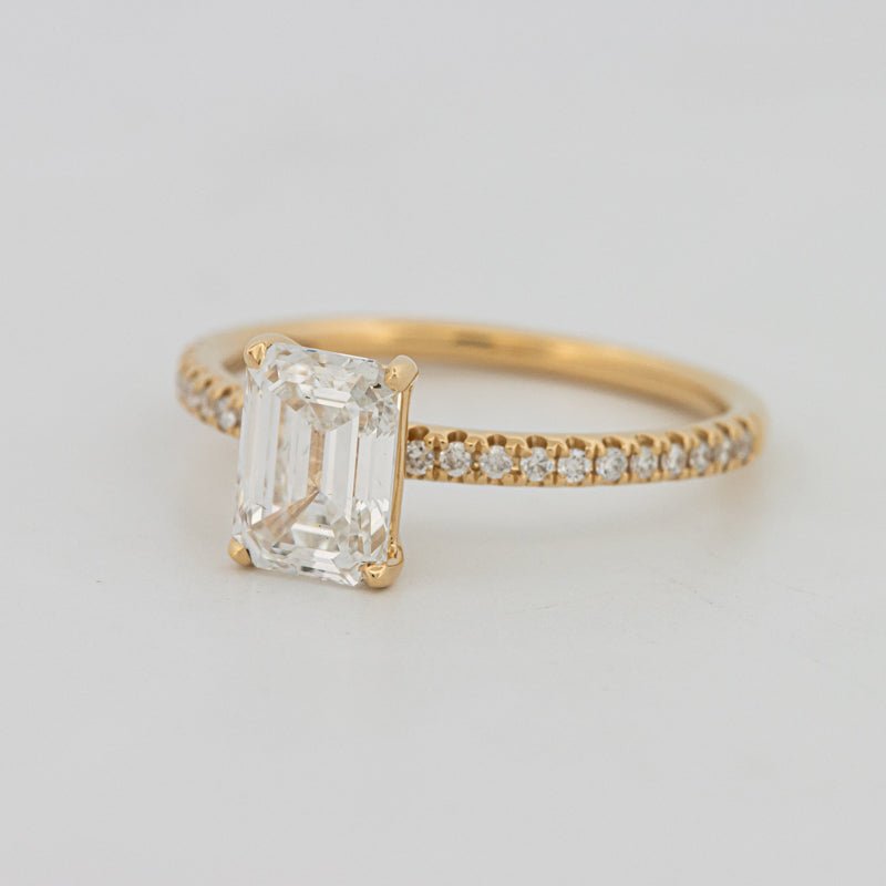 1.50 CT Emerald Cut Pavé Solitaire (LG) - ZIZOV DIAMONDS