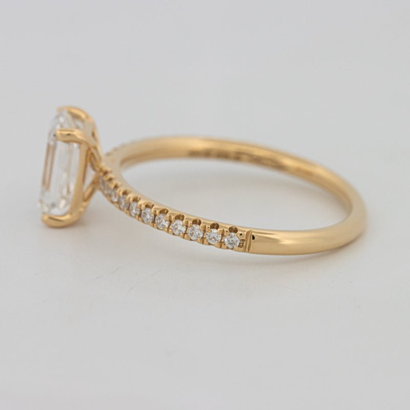 1.50 CT Emerald Cut Pavé Solitaire (LG) - ZIZOV DIAMONDS