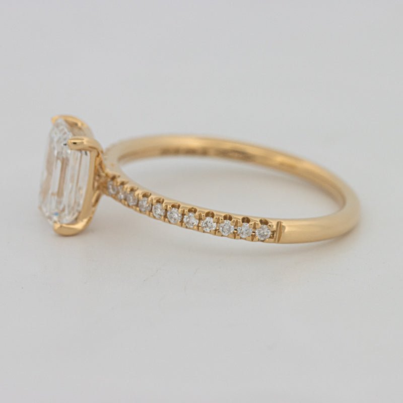 1.50 CT Emerald Cut Pavé Solitaire (LG) - ZIZOV DIAMONDS