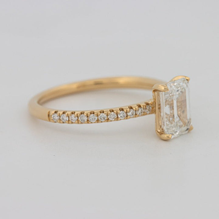 1.50 CT Emerald Cut Pavé Solitaire (LG) - ZIZOV DIAMONDS