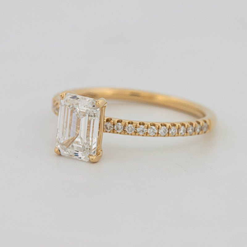 1.50 CT Emerald Cut Pavé Solitaire (LG) - ZIZOV DIAMONDS