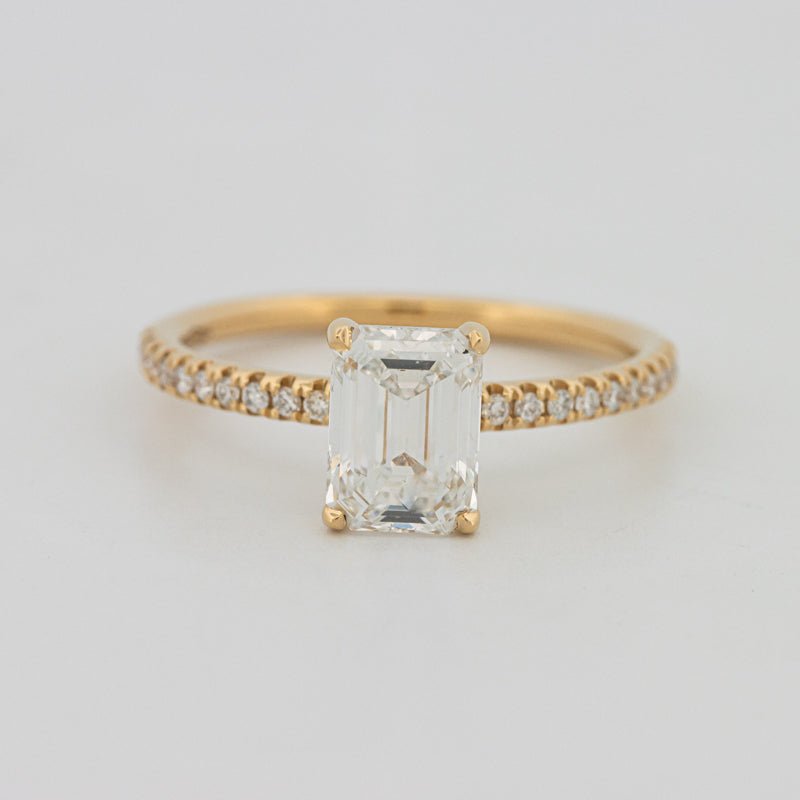 1.50 CT Emerald Cut Pavé Solitaire (LG) - ZIZOV DIAMONDS