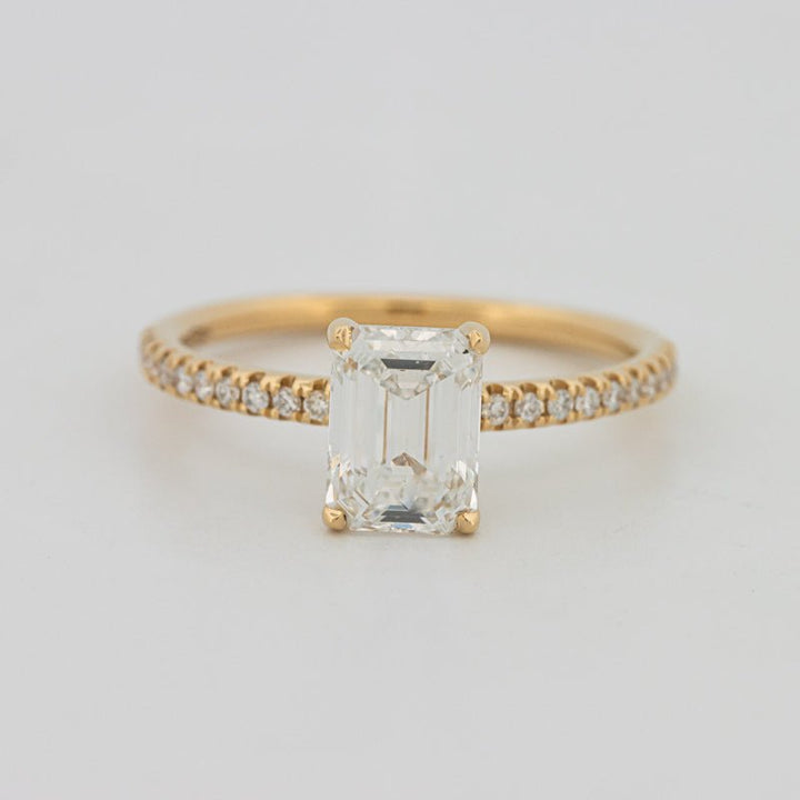 1.50 CT Emerald Cut Pavé Solitaire (LG) - ZIZOV DIAMONDS