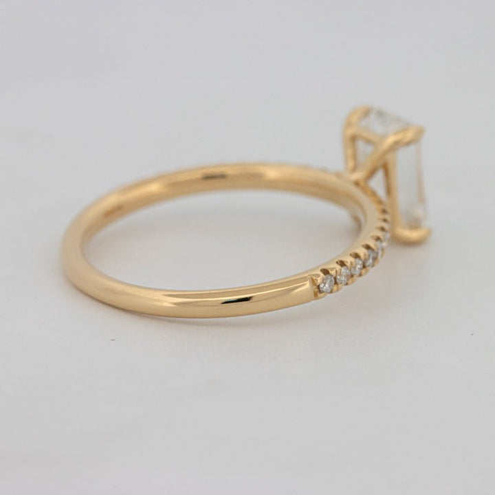 1.50 CT Emerald Cut Pavé Solitaire (LG) - ZIZOV DIAMONDS