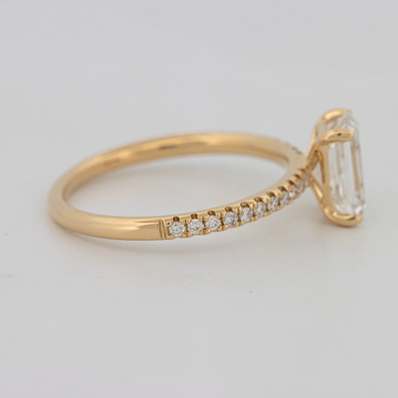 1.50 CT Emerald Cut Pavé Solitaire (LG) - ZIZOV DIAMONDS