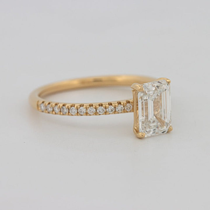 1.50 CT Emerald Cut Pavé Solitaire (LG) - ZIZOV DIAMONDS