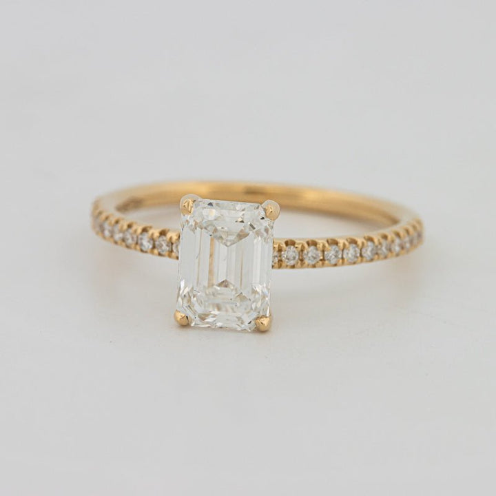 1.50 CT Emerald Cut Pavé Solitaire (LG) - ZIZOV DIAMONDS