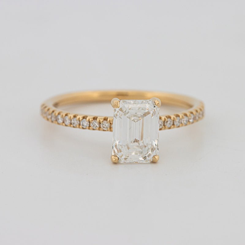 1.50 CT Emerald Cut Pavé Solitaire (LG) - ZIZOV DIAMONDS