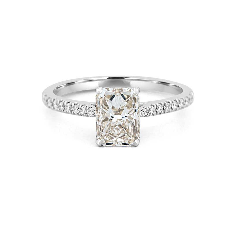 1.50 CT Emerald Cut Solitaire Pavé Ring - ZIZOV DIAMONDS