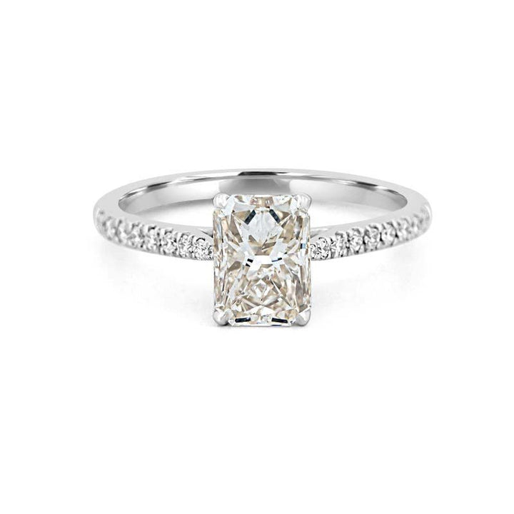1.50 CT Emerald Cut Solitaire Pavé Ring - ZIZOV DIAMONDS