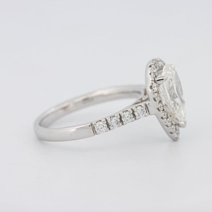 1.50 CT Pear - shape Halo Solitaire - ZIZOV DIAMONDS