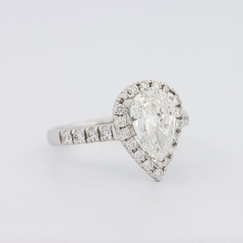 1.50 CT Pear - shape Halo Solitaire - ZIZOV DIAMONDS