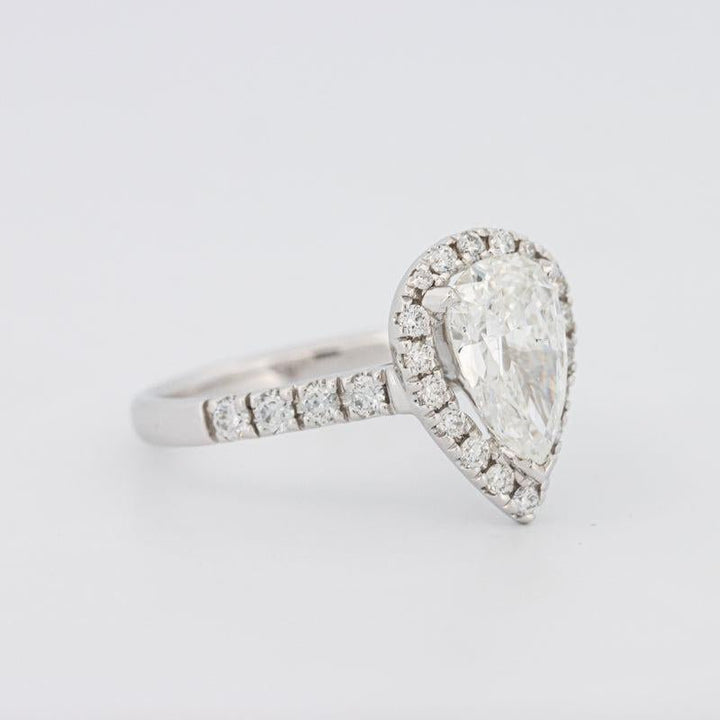 1.50 CT Pear - shape Halo Solitaire - ZIZOV DIAMONDS