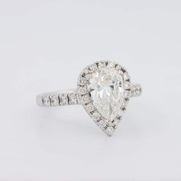 1.50 CT Pear - shape Halo Solitaire - ZIZOV DIAMONDS