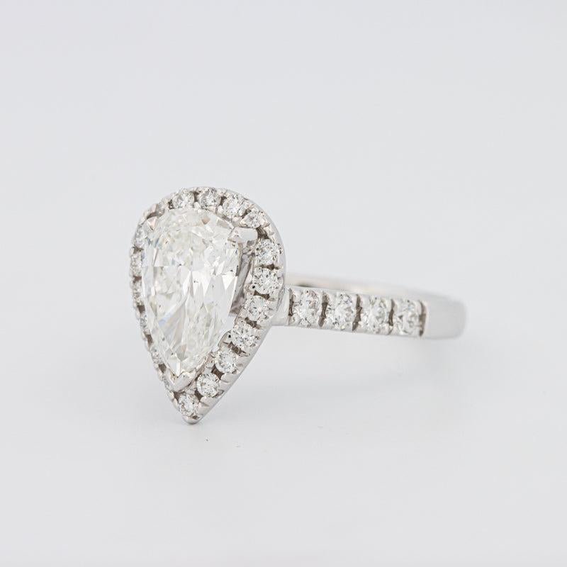 1.50 CT Pear - shape Halo Solitaire - ZIZOV DIAMONDS