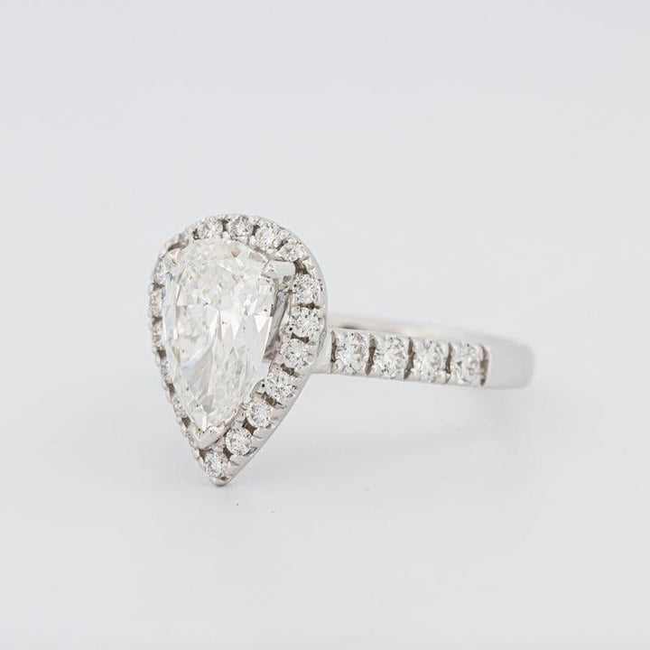 1.50 CT Pear - shape Halo Solitaire - ZIZOV DIAMONDS