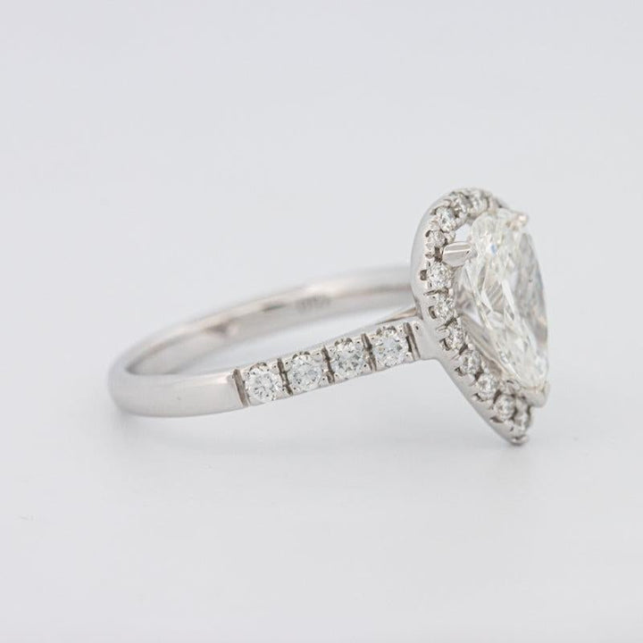 1.50 CT Pear - shape Halo Solitaire - ZIZOV DIAMONDS