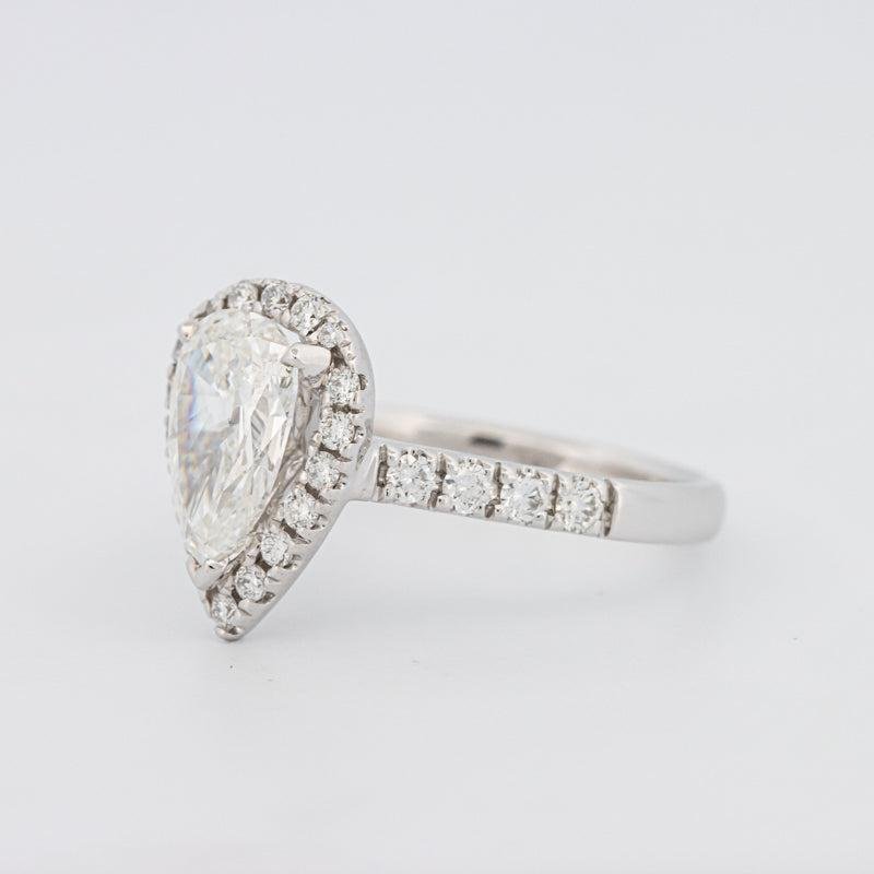 1.50 CT Pear - shape Halo Solitaire - ZIZOV DIAMONDS