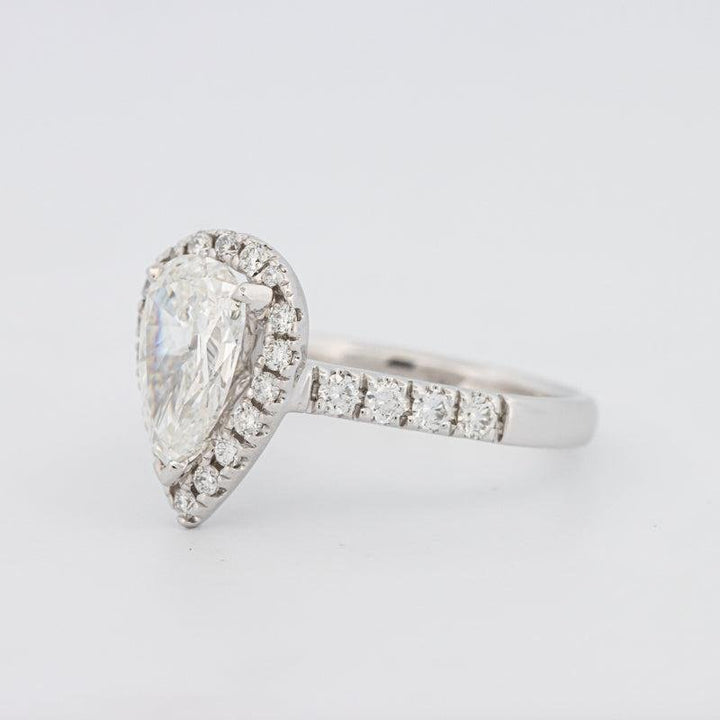 1.50 CT Pear - shape Halo Solitaire - ZIZOV DIAMONDS