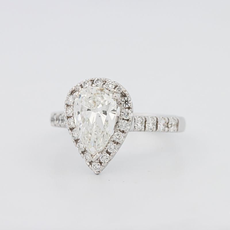 1.50 CT Pear - shape Halo Solitaire - ZIZOV DIAMONDS
