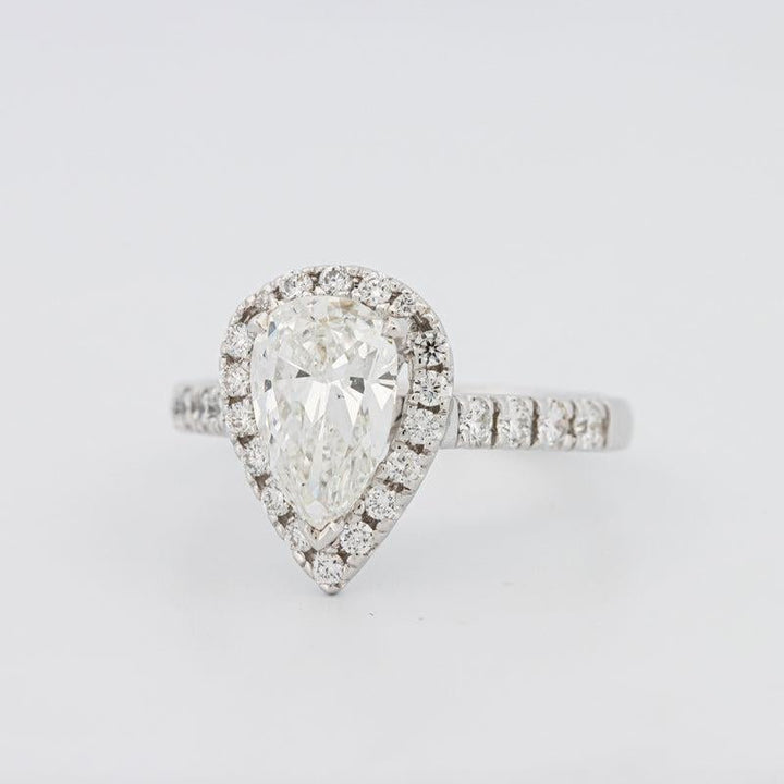1.50 CT Pear - shape Halo Solitaire - ZIZOV DIAMONDS
